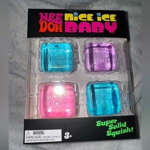Nee Doh Ice Ice Baby Super Solid Squish Set - Pink, Teal, Purple